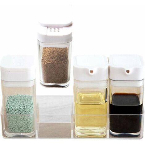 Organisateur de contenants à Condiments - 4 pièces salière pour Cuisine,Fournitures de Cuisine durables pour Stocker des épices, assaisonnements, Condiments, poivrons pour la Maison (1/4)