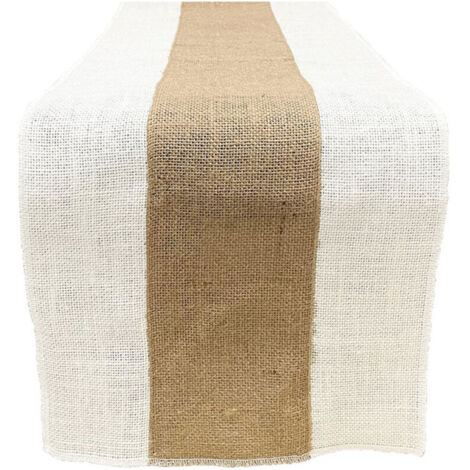 30 180cm chemin de table rustique tissu de jute décor de table de ferme vintage (1/4)