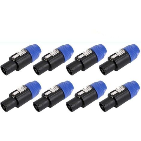 Lot de 8 Connecteurs Audio Prise Haut-Parleur 4 Pôles Verrouillage Torsadé Compatible Speakon NL4FC NL4FX NLT4X (1/4)