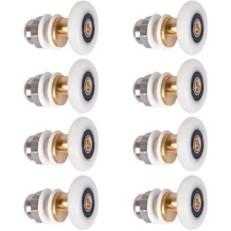 8 Pièces Roulettes Douche 25mm, Roulette Porte Coulissante Douche Roulement pour Porte de Douche (1/4)