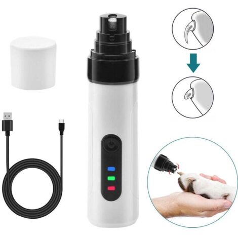 Broyeur à griffes pour chien, coupe-griffes pour chien avec lumières LED, super silencieux, électrique rechargeable, pour chiens et chats de petite, moyenne et grande taille (1/4)