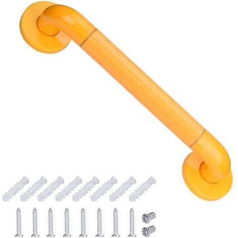 Barres d'Appui Salle Bain,Poignée Salle Bain Acier Inoxydable,avec Vis et Tube d'Expansion, pour Baignoires et Toilettes Handicap Seniors (Jaune)