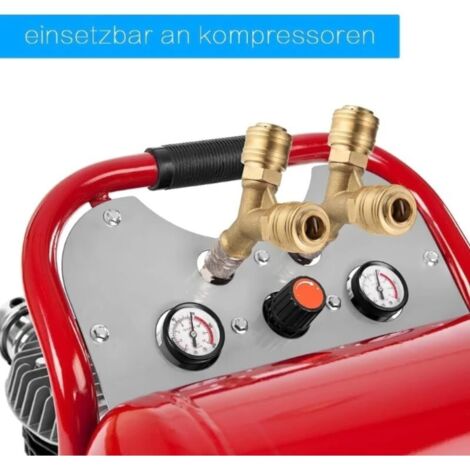 Distributeur Air Comprimé 1/4 4 Voies En Laiton - Raccord Rapide Multiple Pour Compresseur
