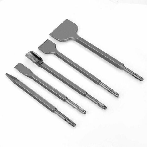 5pcs Burin Carrelage SDS -plus, Burin Coffret, Burin Perforateur Beton Pour Enlevement De Béton Et Carrelage De Sol Et Mur