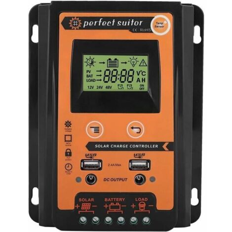 Pour solar controller Régulateur de Charge Solaire 30A Régulateur de Batterie à Panneau Double Affichage LCD à Cristaux Liquides(30A)