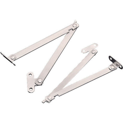 Charnière Meuble 4 pcs Charniere Ascenseur en metal Support Charniere Meuble Réglable Charniè Pliante Argent pour Porte Placard Fênetre (1/4)