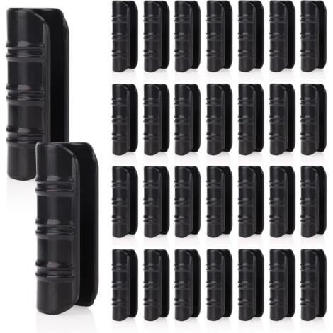 30 PCS Jardin Bâtiments Tube Clip, Clips en Plastique pour Serre Film Clip Tube Serrage Connecteur Kit, pour Serre Bannière Cadre Abris Noir 25mm (1/4)