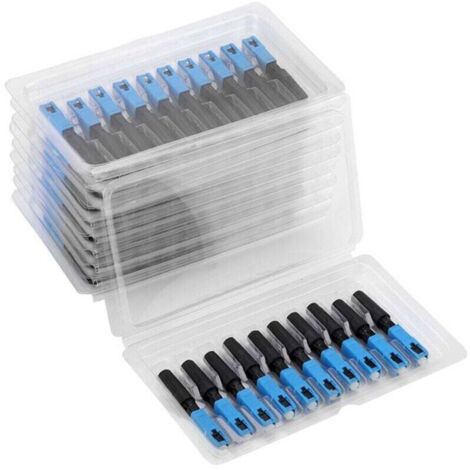 100 pièces Adaptateur de connecteur, Connecteur de Fibre Optique intégré SC Adaptateur de Connexion de connecteur Rapide Rapide à Froid pour FTTH