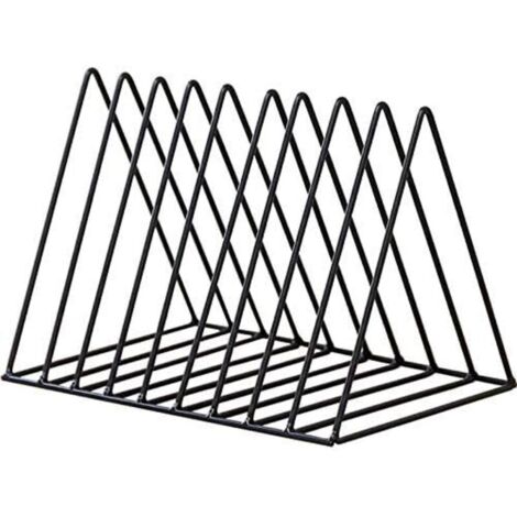Supports de dossiers triangulaires et porte-revues, 10 supports de journaux en métal en treillis, stockage de fichiers de magazines pour la décoration de bureau et de maison, noir (1/4)