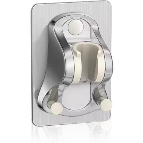 Support de Pommeau de Douche sans Perçage Adhésif, Support Douche sans Percage, Support de Douche Réglable , Douchette, Support de Douche Mural,Super Puissant, étanche, Chromé, Argent (1/4)