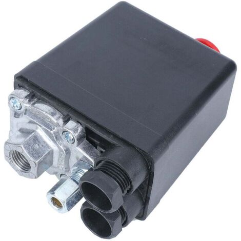 G1/4" Pressostat Compresseur Air, 220V 20A Commutateur Automatique FB-30 de Valve de Pression pour le Compresseur d'Air à un Trou 0.5-1.2MPa (72.5175psi)