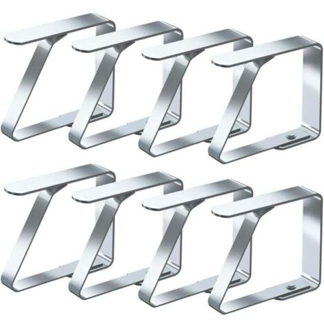Lot de 8 pinces à nappe en acier inoxydable antidérapantes (4 cm x 8 pièces) (1/4)