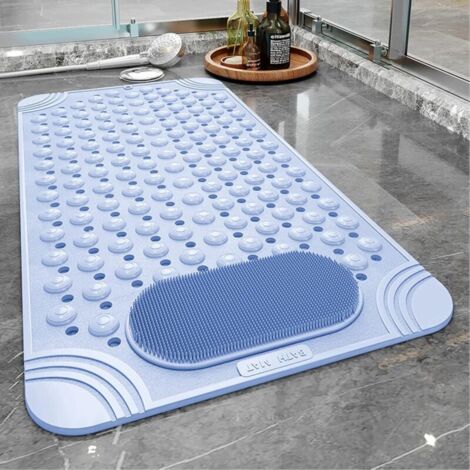 Tapis de baignoire en caoutchouc antidérapant avec trous de drainage, ventouses, nettoyage rapide et facile, massage des pieds, baignoire pour baignoire et cabine de salle de bain, lavable en machine