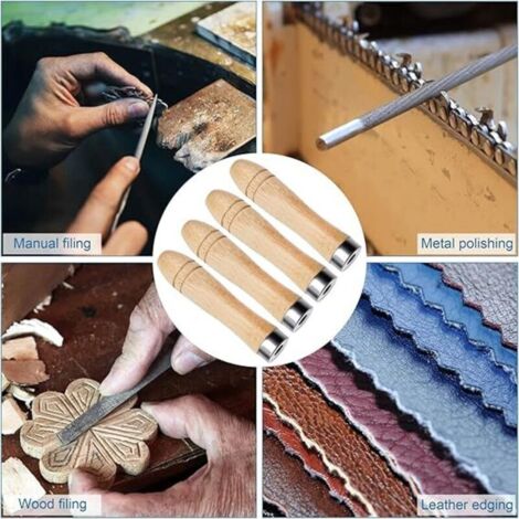 Lot 15 Poignées Bois Pour Lime – Manches Ergonomiques 4mm/5mm/6mm, Texture Naturelle Confortable, Idéal Lime Acier, Tournevis Et Outils Manuels