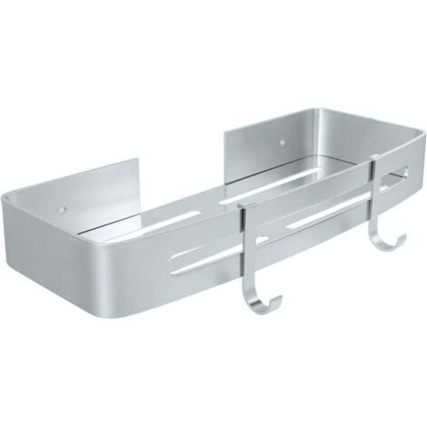 Étagère de Douche Etagère de Salle de Bain Sans Perçage,Panier de Douche Mural, Serviteur de Douche Panier de Rangement Organiseur, Adhésif, Aluminium