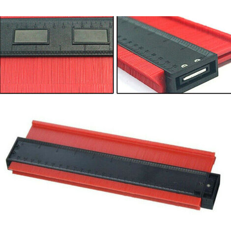 25cm Jauge De Contour Profil Professionnel Large, Mesurer Formes Irréguliers Contour Idéal, Pour Le Travail Bois, La Carrosserie, Conduits Tuyaux Bobinage, Cadres Circulaires, Carrelage, Rouge (1/4)