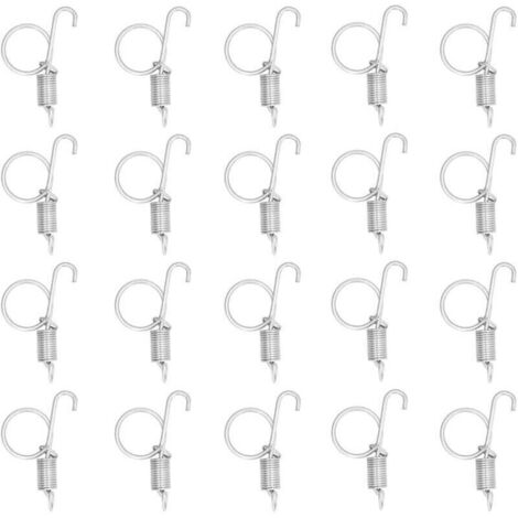 20 pcs Cage Porte Fixation Doigt Ressort, Métal Snap Loquet Crochet Multifonctionnel Cage Porte Mousqueton pour Cage Porte (1/4)