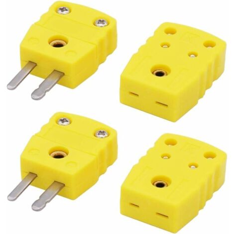 2 paires K Type Mâle Femelle Thermocouple Fiche Adaptateur Connecteur de fil de câble PLUGS-MFD (1/4)