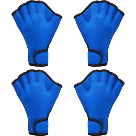 2 paires de gants de natation Aqua Fit Gants d'entraînement de natation Gants en néoprène Webbed Fitness Gants d'entraînement de résistance à l'eau pour la natation et la plongée avec dragonne (1/4)