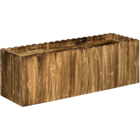 AMXCNOY Jardinière surélevée de 120 x 40 x 40 cm en bois de sapin pour herbes aromatiques, légumes, parterres de fleurs et jardinières (1/4)