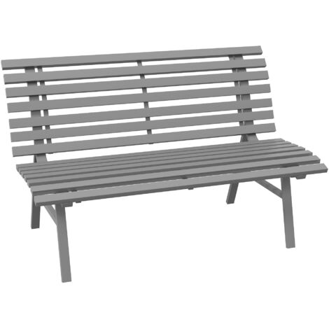 AMXCNOY Banc de jardin 2 places avec dossier, en aluminium, 123 x 67 x 79 cm, gris, pour jardin, terrasse, balcon (1/5)