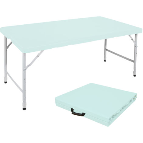 AMXCNOY Table pliante portable robuste de 125 cm avec poignée, hauteur réglable, multifonctionnelle, idéale pour le camping, les pique-niques et les fêtes en intérieur/extérieur, capacité de charge 13 (1/5)