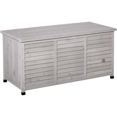 AMXCNOY Abri de jardin, abri à outils, armoire de rangement, résistant à l'eau, en bois de sapin, durable, grande capacité, 127 x 56 x 60 cm, gris (1/5)