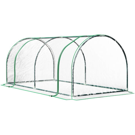 AMXCNOY Serre, serre chaude avec porte, châssis froid, abri pour plantes, culture végétale, acier, plastique, 200 x 100 x 80 cm, verte (1/5)