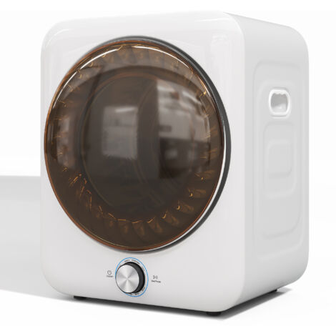 AMXCNOY Mini sèche-linge, capacité 3 kg, 1350 W, évacuation d'air, 8 programmes, sonde NTC, fonctionnement silencieux (65 dB), fixation murale, double filtre (sans consommables), porte de 45,5 cm, dim (1/5)