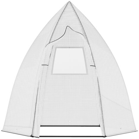 AMXCNOY Mini serre d'hivernage pour plantes avec porte enroulable, protection hivernale pour jardin/balcon, blanche, 160 x 140 x 180 cm (1/5)