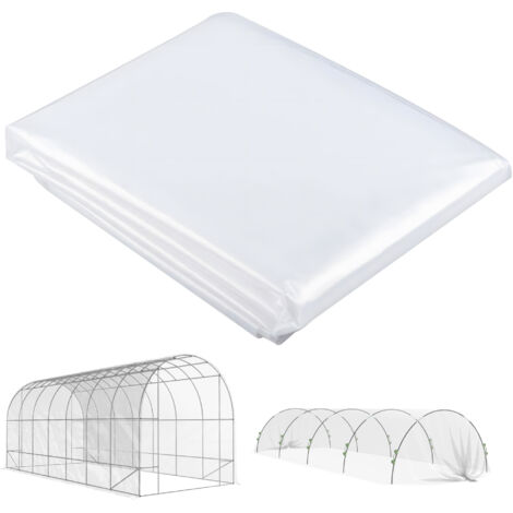AMXCNOY Film de serre imperméable 7 x 8 m avec protection UV, film plastique extra épais et résistant à la déchirure, bâche pour tunnels de serre, film transparent pour utilisation extérieure (1/5)
