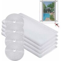 Moustiquaires Fenêtres,Moustiquaire Transparente Universelle pour Fenêtre,Moustiquaires Pour Fenêtre,Moustiquaire Ajustable,Blanc Transparent