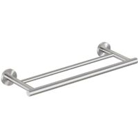 Portasciugamani a parete da 40 cm, doppio gancio per asciugamani da bagno, acciaio inox SUS304 spazzolato