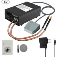 Saldatrice a punti portatile da 8000 W, regolabile da 0 a 1200 A, batteria al litio da 9600 mAh, doppia penna per saldatura per batteria 18650