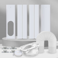 cainda Kit d'évent de fenêtre de climatiseur Portable, Joint de fenêtre de climatiseur pour Tuyau d'échappement de climatiseur de diamètre 13/15cm(5/5.9in), Longueur réglable 43-140cm(17-55in)