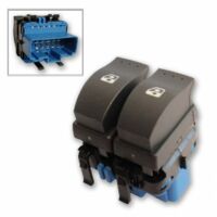 BOUTON LEVE VITRE RENAULT MEGANE 2 SCENIC 2 CLIO 2 LAGUNA 2 TRAFIC 2 (BLEU)