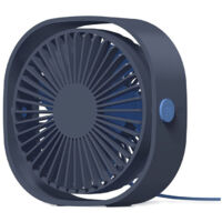 Petit ventilateur USB portable silencieux alimenté par USB uniquement (sans batterie), refroidissement, 3 vitesses, réglable, pivotant à 360°, pour la maison, le bureau, la chambre, b
