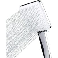 Newentor soffione doccia, grande soffione doccia quadrato con controllo a una mano, soffione doccia ad alta pressione con 6 modalità di getto, cromato