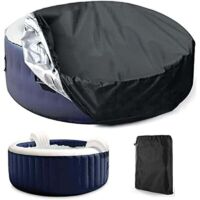 Cubierta para piscina o spa, cubierta solar redonda para spa, cubierta redonda para exteriores, cubierta protectora impermeable a prueba de polvo, resistente al agua y a los rayos UV (210 cm x 30 cm)