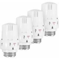 Set di 4 valvole termostatiche per radiatori, valvole termostatiche per radiatori, valvole termostatiche per radiatori, valvole termostatiche per radiatori M30 x 1,5