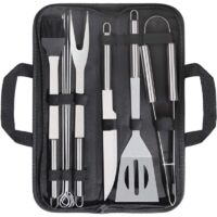 Ustensiles Barbecue, 9 Pièces Kit Barbecue Acier Inoxydable, Kit Barbecue Outil de Barbecue en Acier Inoxydable Ustensiles de Barbecue pour Grillades, Acier Inoxydable Outil de Barbecue
