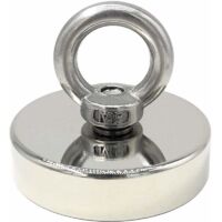 Magnete al neodimio, forza 140 kg, diametro 60 mm, magneti con potenti anelli di sollevamento per industria e scienza, pesca magnetica