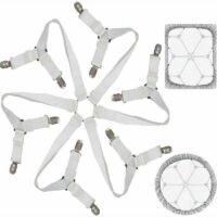 Tendeur Drap Housse Lit Drap Réglable Attache Drap Housse élastique 3 Voies 6 Ctés Feuilles De Literie Bretelles Drap De Lit Attaches Pour Draps De Lit Coussin De Canapé Matelas Blanc