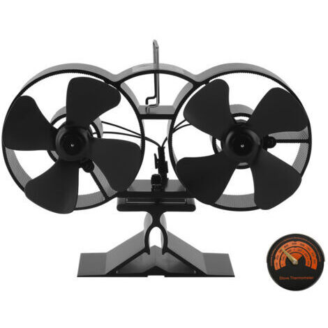 Randaco Ventilateur à Poêle,8 pales ventilateur de poêle with thermometer,Ventilateur Poele Bois,Alimenté Thermiquement Ventilateur (1/4)