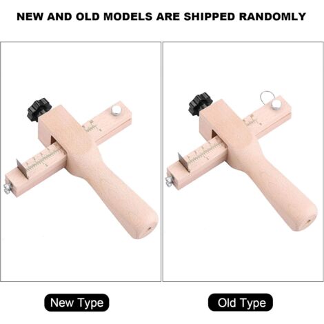 Tiiyee Bande De Cuir Sangle Cutter Réglable Avec 5 Lames - Outil Maroquinerie Coupe Cuir Précis Bois DIY