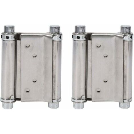 2Pcs Charnières À Ressort Double Action en Acier Inox Charnières de Porte de Saloon Gond Porte Battante, Capacité de Charge Jusqu'à 15 Kg (1/5)