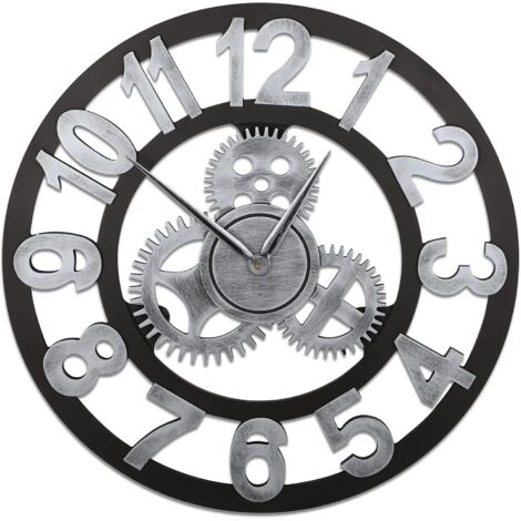 3D Horloge Murale 40 cm, Steampunk Horloge Murale à Engrenages, Pendule Murale Classique Vintage en Métal, Horloges Rétro Silencieuse,Horloge Chiffre Romain,Décor Industriel pour Salon,Bar,d'Or (1/5)