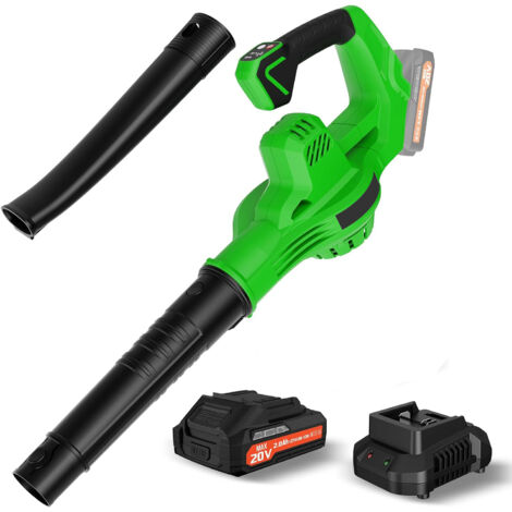 Souffleur de feuilles sans fil avec 1 batterie 20 V et chargeur, 2 vitesses, souffleur électrique léger pour l'entretien des pelouses, jardins, trottoirs et le déneigement, souffleur à main antidérapa