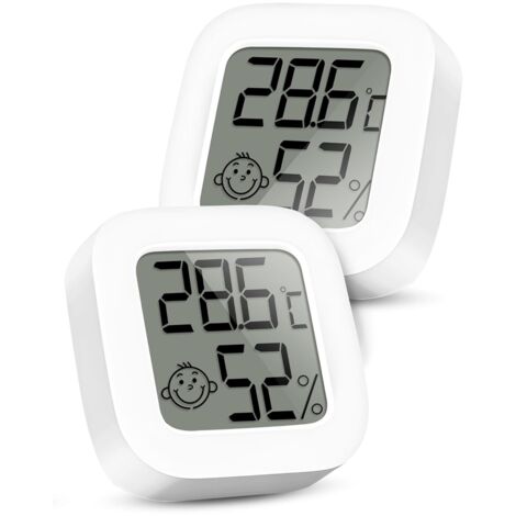 Mini Thermomètre Numérique LCD - Thermomètre et Hygromètre d'Intérieur, Thermo-Hygromètre, Humidomètre pour Chambre de Bébé, Salon, Bureau, Serre, Cave à Vin, 2 Pack (1/5)