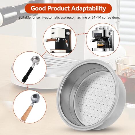 2 Filtres Pressurisés 51mm Pour Machine à Café - Acier Inoxydable - SODIAL - Neufs Sous Emballage